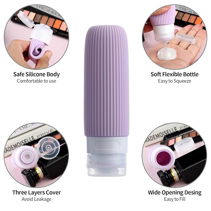 16 Pack Travel Bottles for Toiletries, Large 6oz Silicone Travel Containers jar - Image 4