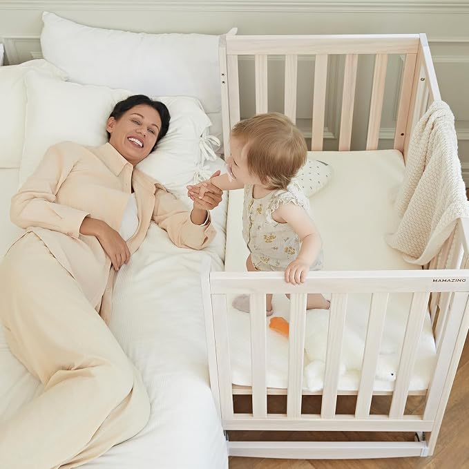 EvoNest Baby Crib, 6 in 1 Convertible Mini Crib - Image 2