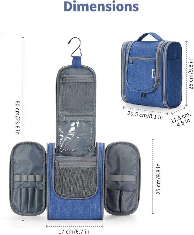 Narwey Small Hanging Travel Toiletry Bag Cosmetic Make up Organizer - Image 6