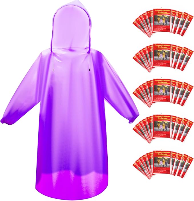Bruvoalon 6 & 20 Pack Disposable Rain Ponchos - Image 9
