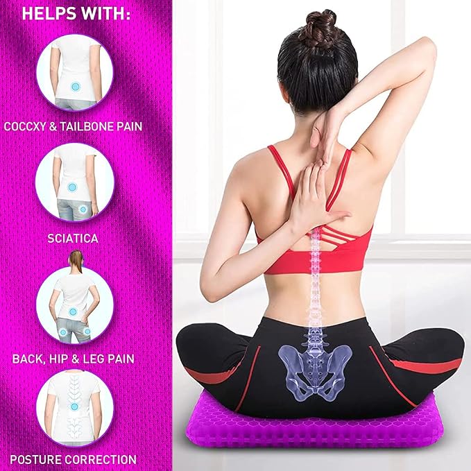 Gel Seat Cushion, Office Seat Cushion Chair Pads - Image 6