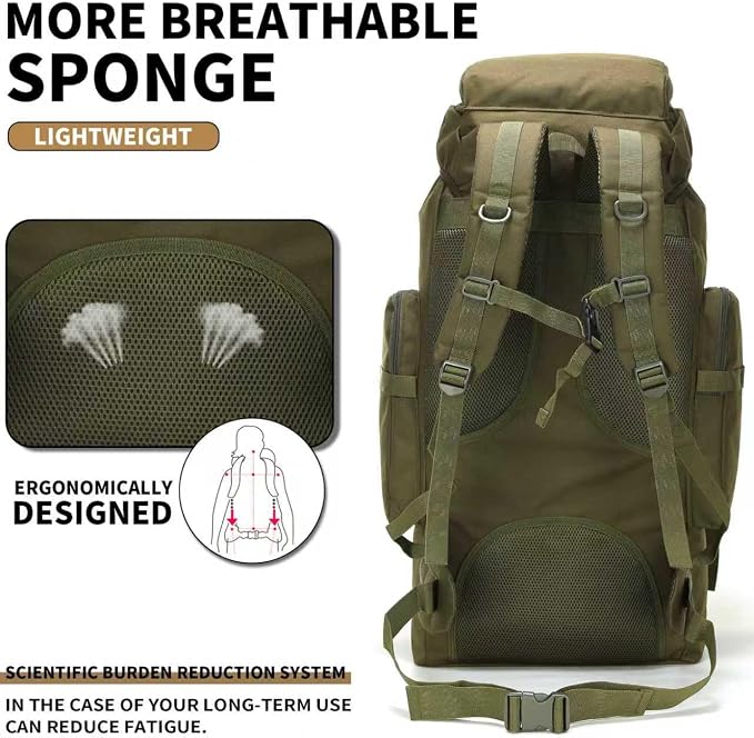 Hiking Backpack for Men 70L/100L Camping Backpack Military Rucksack Molle 3 - Image 4
