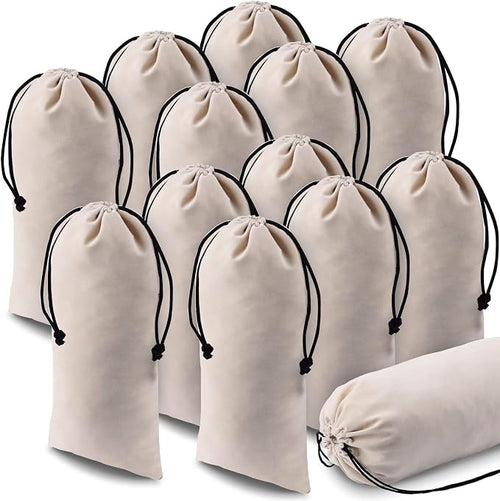 12 Pcs Shoe Dust Bags Beige Duster Flannel Single Shoe Pouch by Kenning