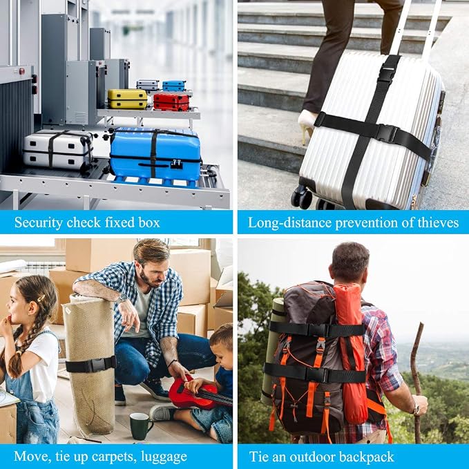 2Pcs Luggage Straps for Suitcase Travel Accessories TSA Approved, 80In Long - Image 5