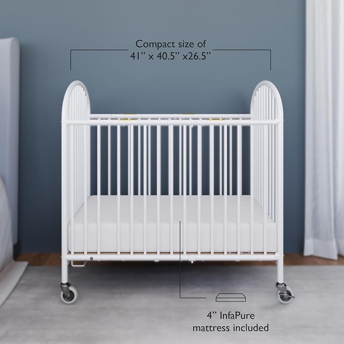 Foundations Pinnacle Metal Compact Folding Crib 3 Pack - Image 3