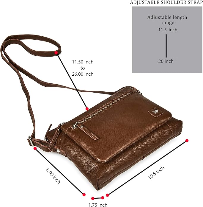 Wise Owl Accessories Small Soft Pebbled Real Leather Crossbody Handbags Purses - Image 2