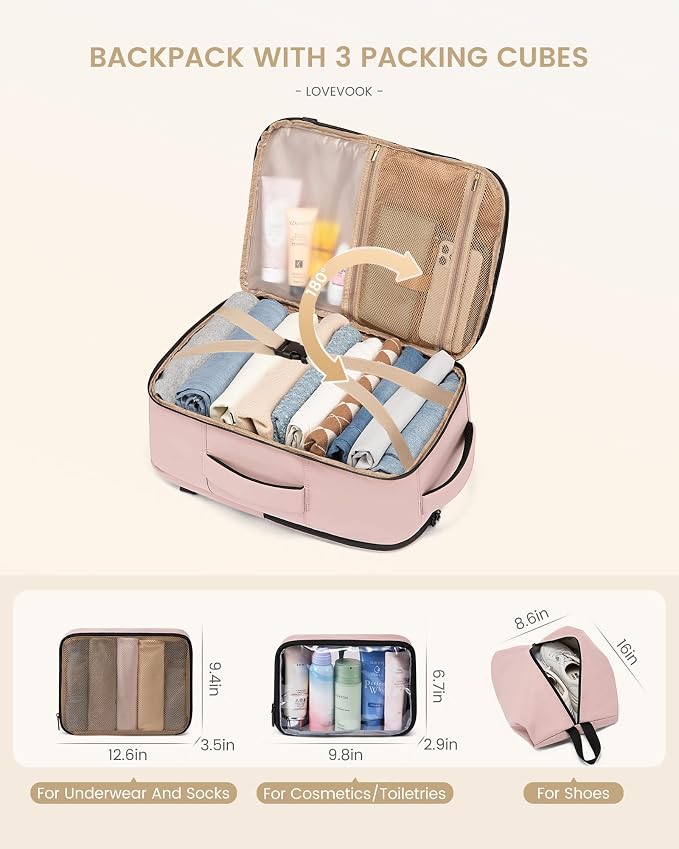 LOVEVOOK Travel Backpack for Women & Men, 40L Large Carry On Backpack Airline - Image 4