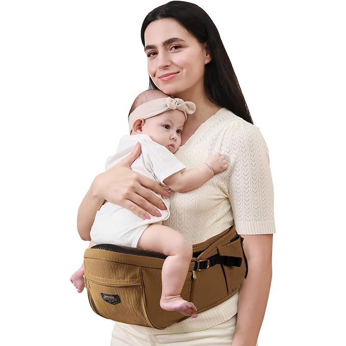 Sunveno Hip Baby Carrier with Seat, Ergonomic Baby Hip Carrier, Front-Facing - Image 4