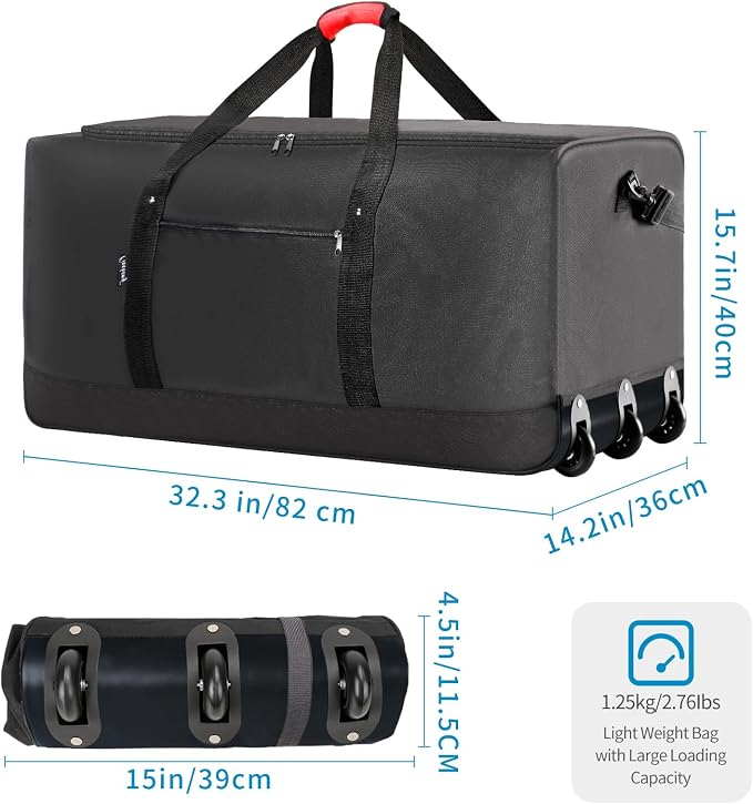 Finnhomy 120L Foldable Rolling Duffel Bag - Image 2