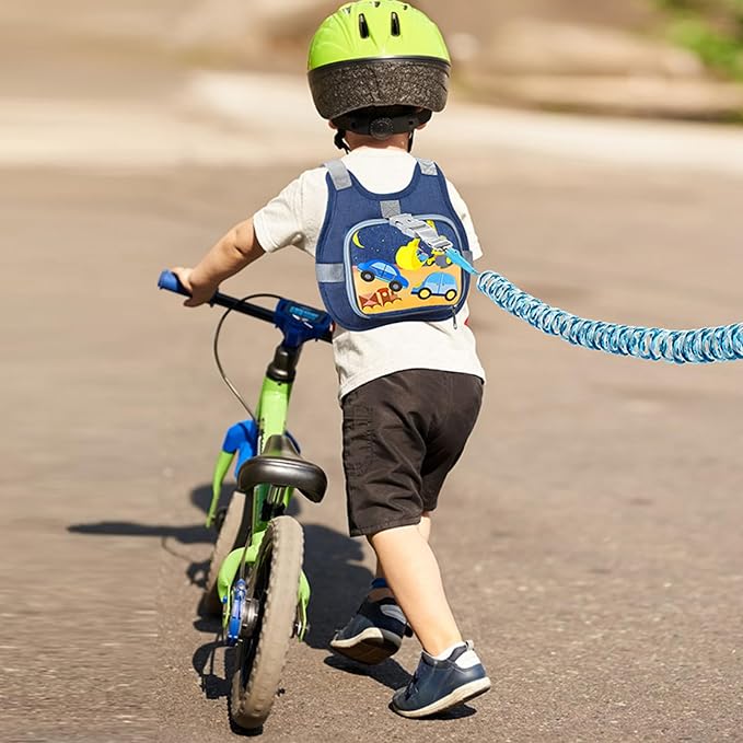 Accmor Toddler Harness Leash + Reflective Anti Lost Wrist Link, Cute Car Kids - Image 6