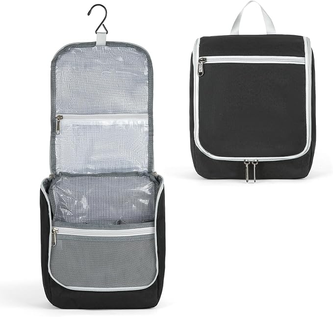 Della Gao Black Water Repellent Polyester Hanging Toiletry Bag - Image 2