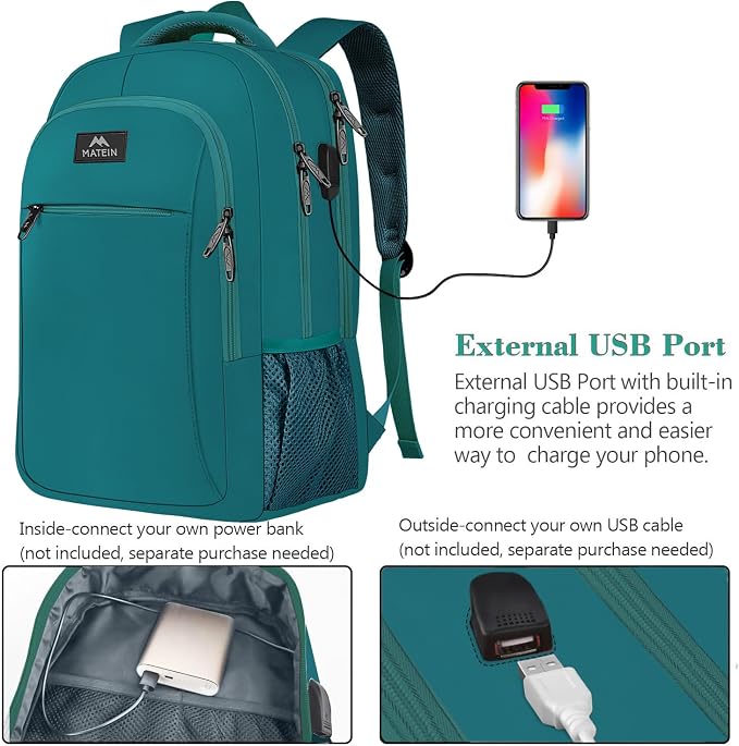 MATEIN Slim Laptop Backpack, Anti Theft 15.6 inch Computer Travel Backpack - Image 2