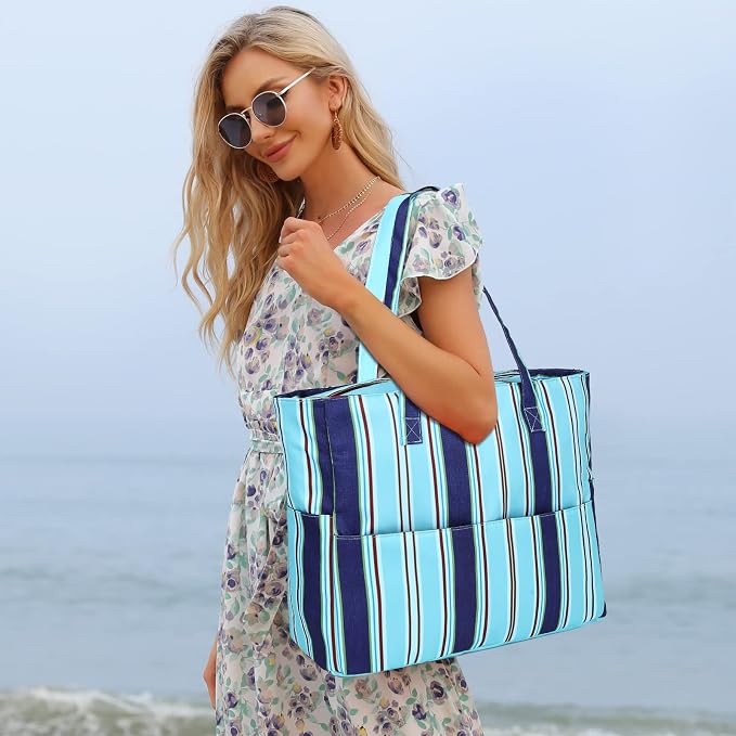 LEDAOU Beach Bag Waterproof Sandproof Women Tote Bag Pool Bag - Image 4