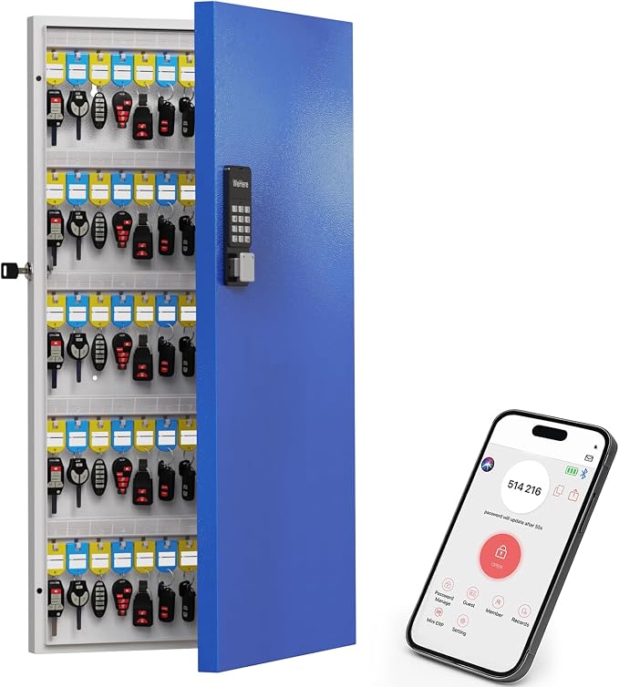 WeHere 120 Key Lock Box Wall Mount, Smart Security Storage Lockbox, Key Cabinet by WeHereSmartBoxLock