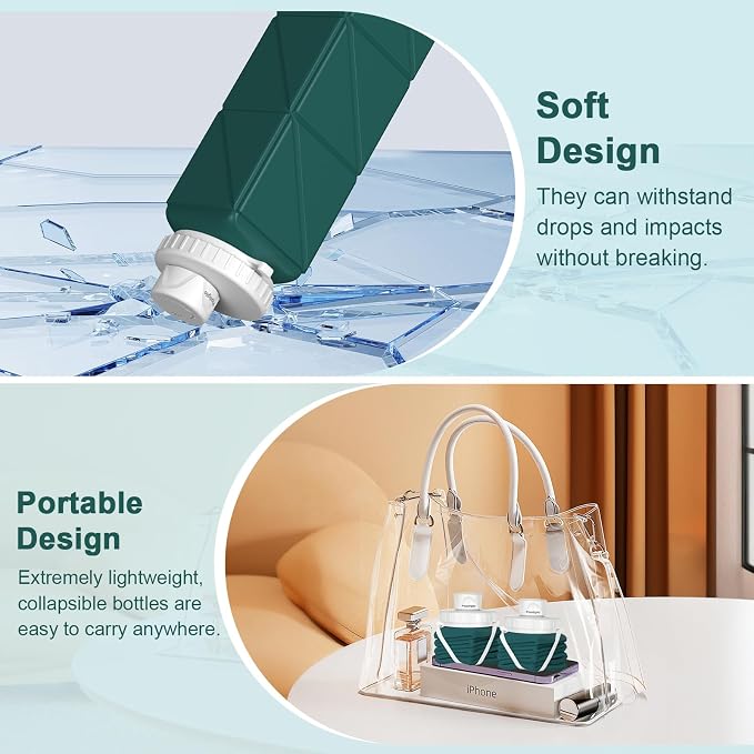 Portable Collapsible Water Bottles, BPA Free Food-Grade Silicone Reusable water - Image 4