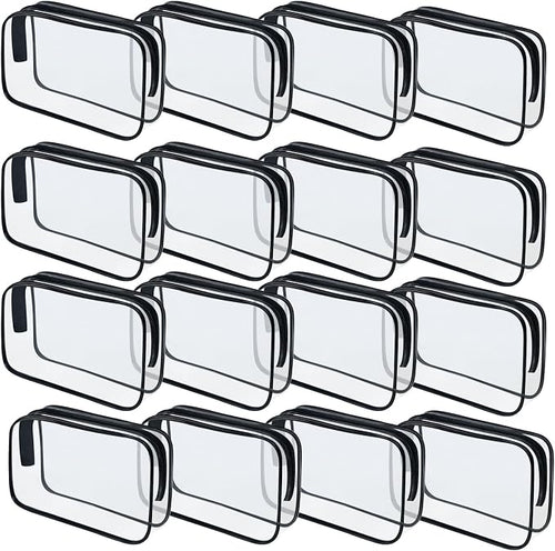 16 Pieces Clear Makeup Bags Bulk, TSA Approved Toiletry Bag by YedsIntu