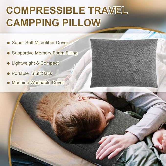 Ivellow Travel Pillow Compressible Camping Pillow - Image 2
