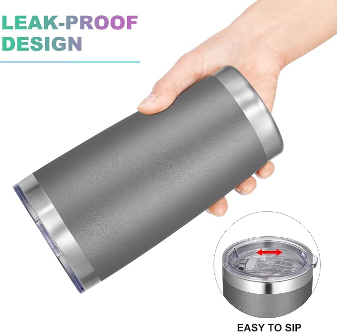 VEGOND 20oz Tumbler with Lid and Straw Stainless Steel Tumbler Cup Vacuum - Image 3