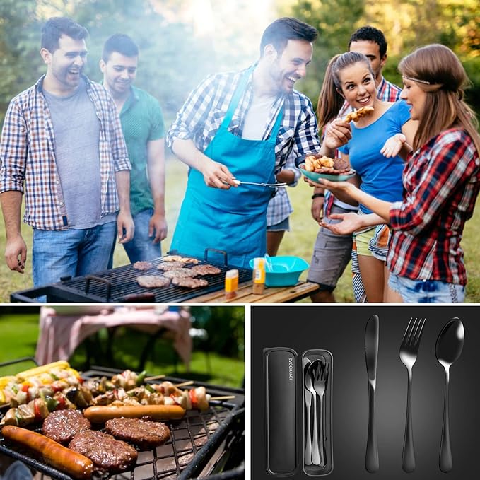 Portable Utensils Set with Case, Lunch Box Includ Fork Spoon Knife, Dishwasher - Image 6
