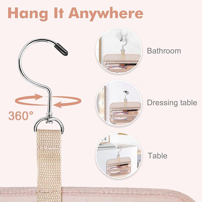 Wedama Toiletry Bag for Women, Medium Cosmetic Travel Bag, Hanging Toiletry Bag - Image 5