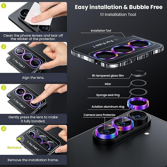 WSKEN for Z Fold 7 Camera Lens Protector Case Cover - Image 5