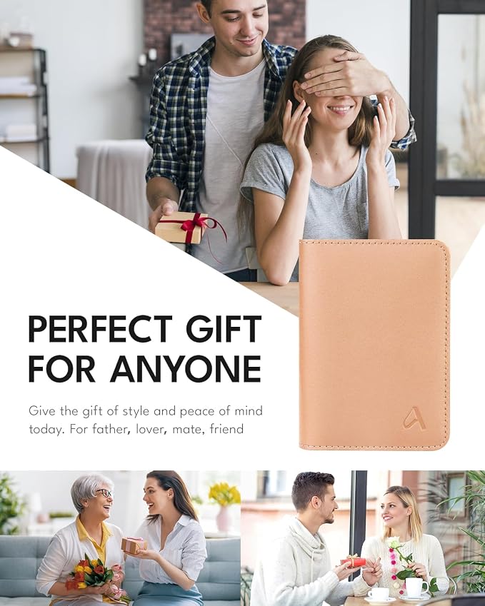 ALLIVE Passport Holder for Travel Women Men, Genuine Leather Passport Cover - Image 7