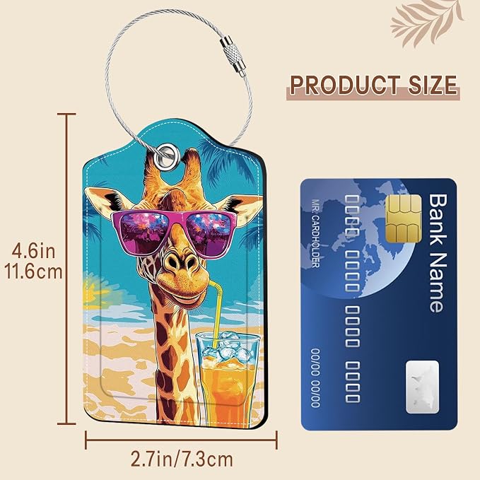 2 Pack Colorful Giraffe Luggage Tags - Image 5