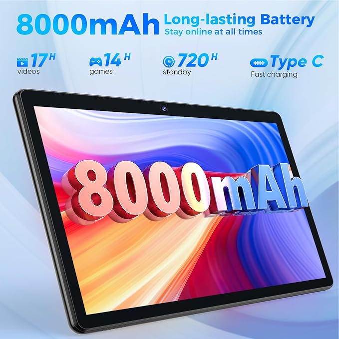 Android Tablet with Keyboard, 26GB RAM, 256GB ROM, 10.1 inch Android 14 Tablet - Image 4