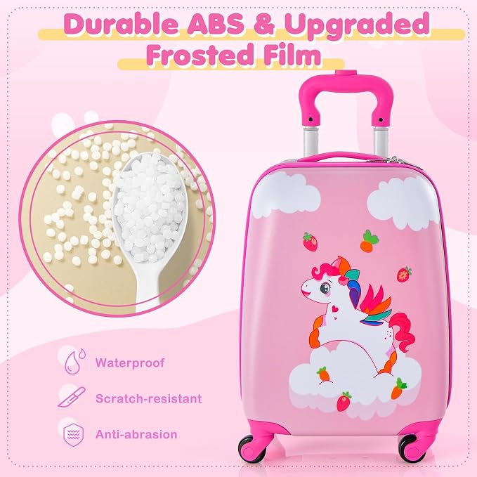 HONEY JOY Kids Luggage, Lightweight Toddler Girls Suitcase, Durable ABS - Image 7