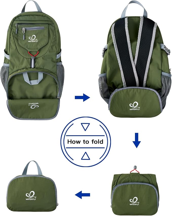 WATERFLY Small Lightweight Packable Backpack: 20l Ultra Light Foldable Travel - Image 6