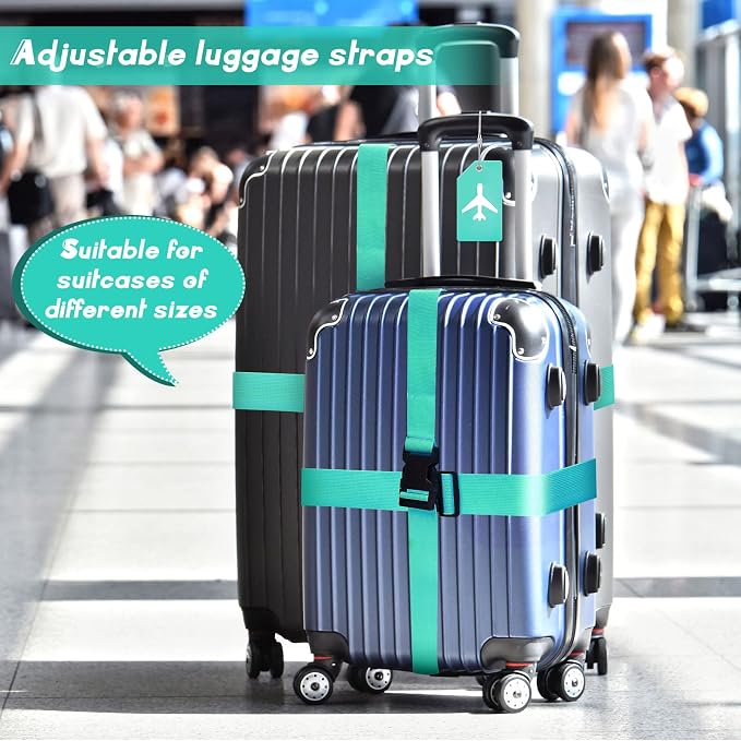 Weewooday 8 Pcs Luggage Straps Suitcase Tags Set - Image 5