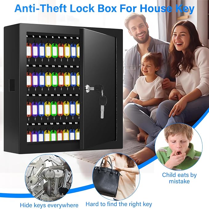100 Keys Key Lock Box, Anti-Theft Key Cabinet - Image 8