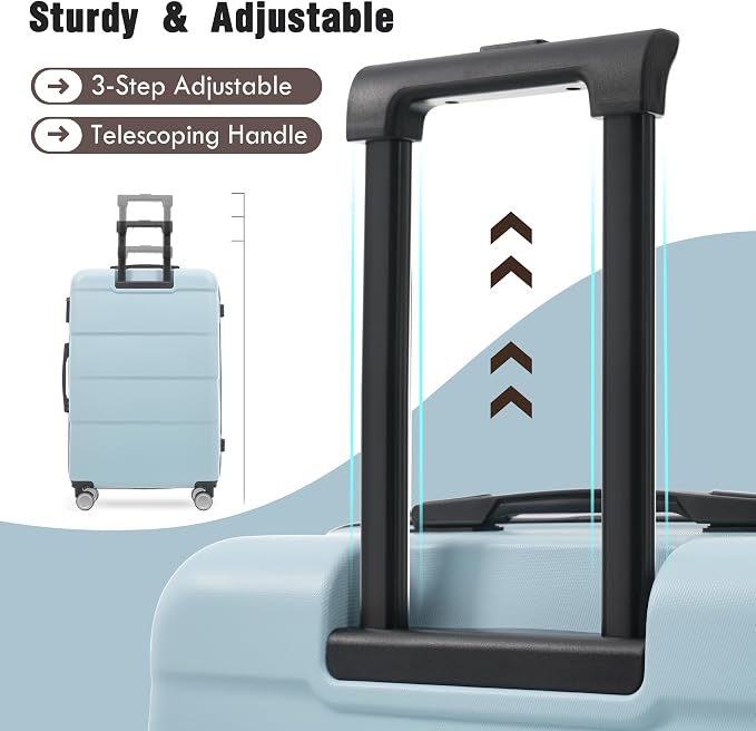 Merax Luggage Sets of 3 Piece Carry on Suitcase Airline Approved, Hardcase - Image 5