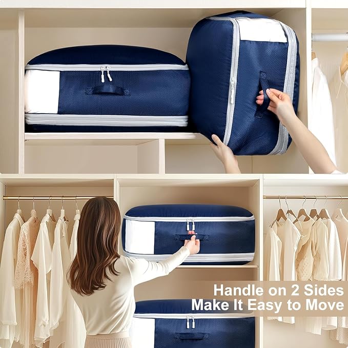 DIMJ Comforter Storage Bag - 110L Ultra Space Saving Self Compression Organize - Image 5