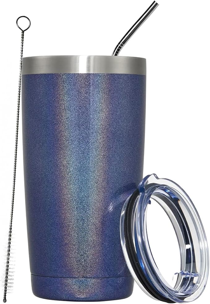 MEWAY 20oz Tumbler Double Wall Vacuum Insulated Travel Glitter Mug, Stainless by MEWAY