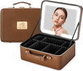 Makeup Bag with LED Mirror & Magnifier, Large Cosmetic Organizer Travel Makeup by Unknown