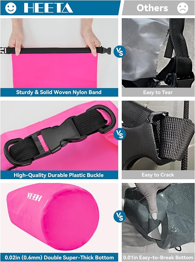 HEETA Waterproof Dry Bag for Women Men 5L/10L/20L/30L/40L Roll Top Lightweight - Image 6