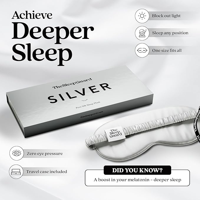 Pure Silk Sleep Mask Light Blocking Travel Essentials. Eye Masks - Image 3