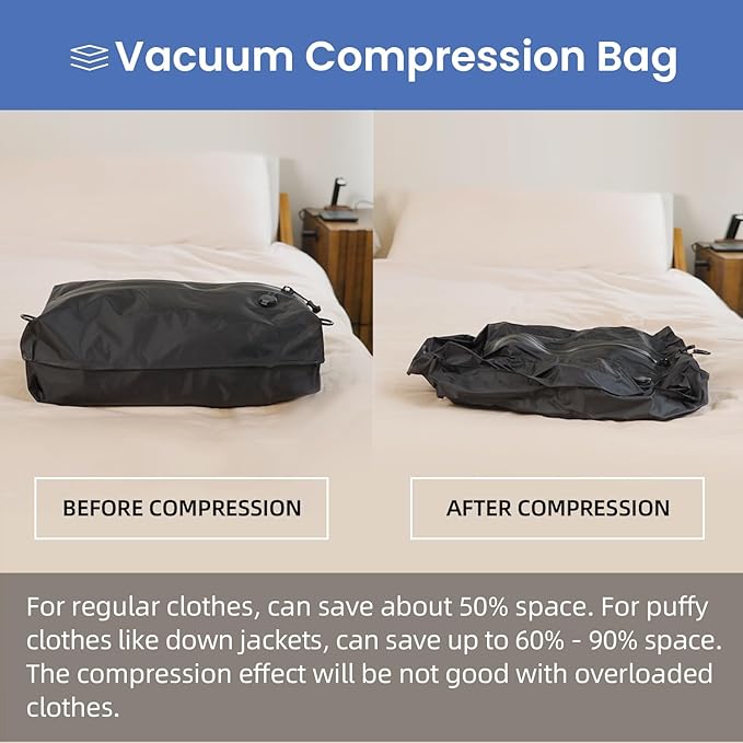 BAGAIL TPU Vacuum Bag for Travel, Reusable Compression Bag - Image 3