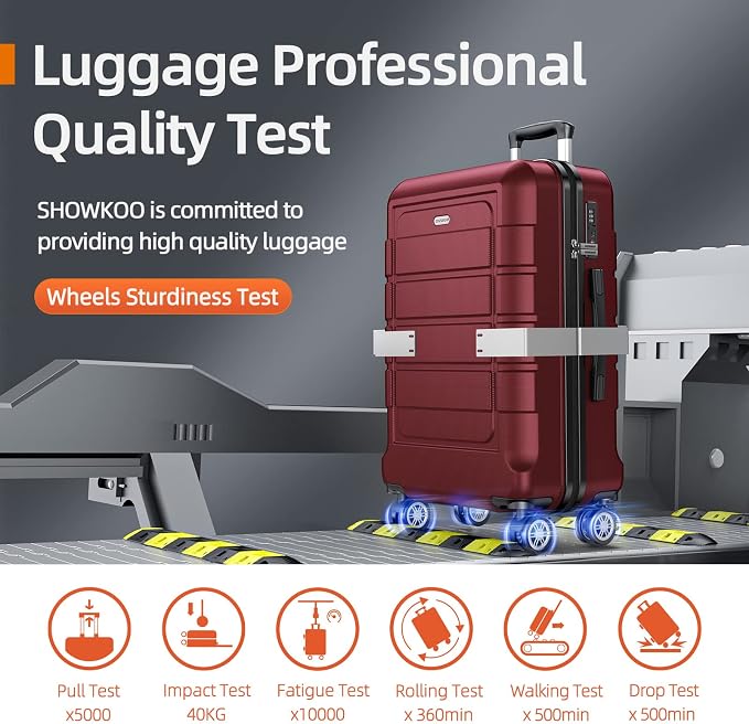 SHOWKOO Luggage Sets Expandable PC+ABS Durable Suitcase Double Wheels TSA Lock - Image 8