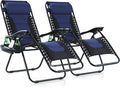MFSTUDIO Padded Zero Gravity Recliner Chair Set of 2, Folding Patio Lounge by MFSTUDIO