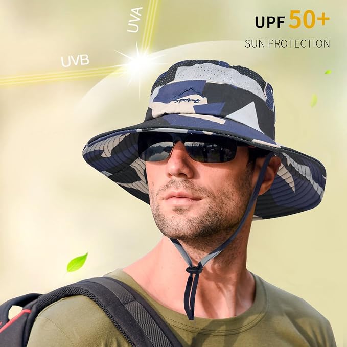 Sun Hats for Men Women Fishing Hat UPF 50+ Breathable Wide Brim Summer UV - Image 6