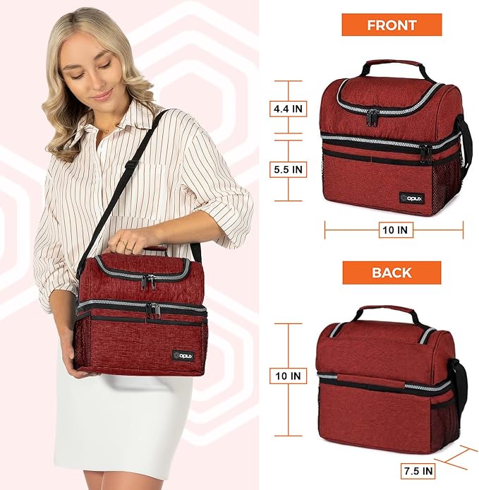 OPUX Lunch Box For Men Women, Insulated Large Lunch Bag Adult Work, Double - Image 3