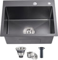 POPFLY 20 Inch Kitchen Sink, 18 Gauge 304 Stainless Steel Single Bowl Drop In by POPFLY