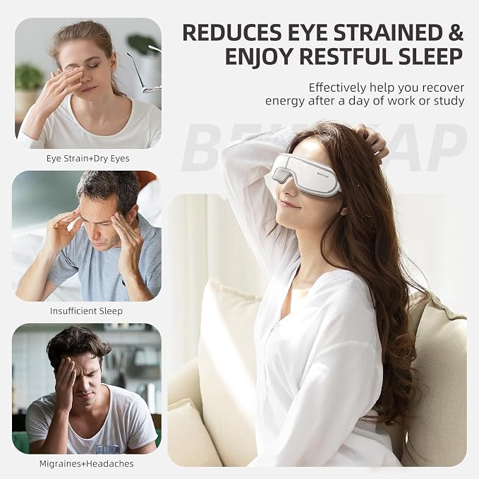 Eye Massager with Heat, Compression, Adjustable Sleep Mask Massage Holiday - Image 3