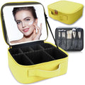 Makeup Bag with Led Mirror, Travel Makeup Organizer with 3 Color Setting by SUILU
