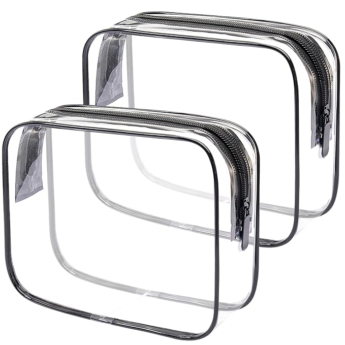 Lermende 2pcs Clear Toiletry Bag TSA Approved Travel Bag, Carry On by Lermende