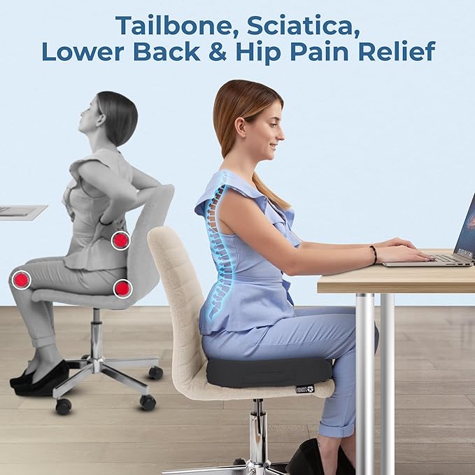 5 STARS UNITED Seat Cushion for Tailbone Pain Relief – Large Memory Foam - Image 3