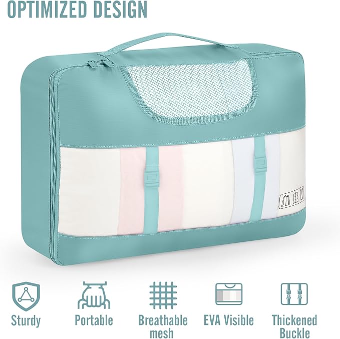 Veken 10 Set Packing Cubes for Travel Essential, Suitcase Organizer Bags in 4 - Image 4