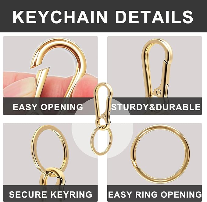 Keychain Keyring Set for Men Women Classic Metal Home Car Key Holder Organizer - Image 3